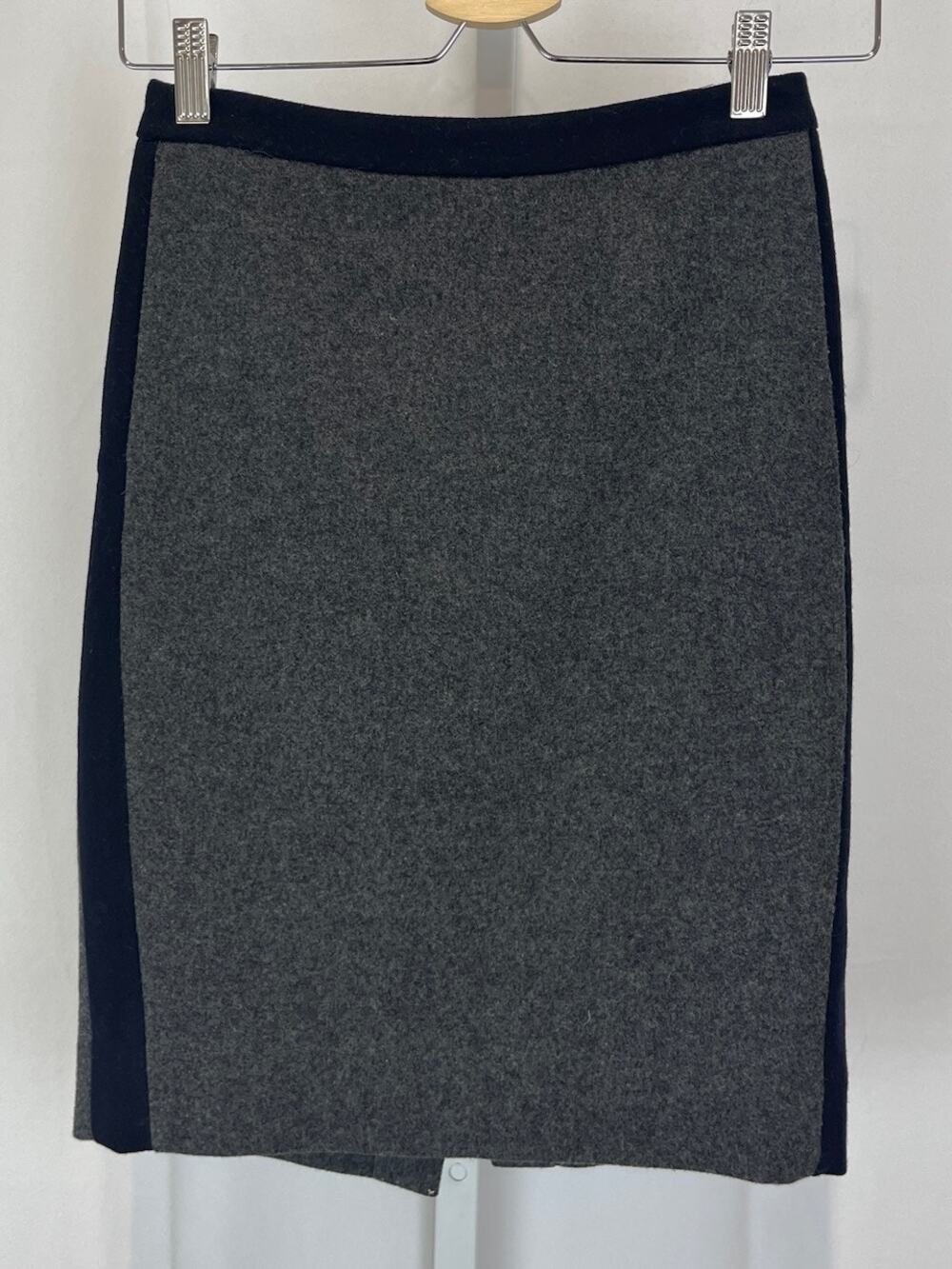 J.CREW The Pencil Skirt Slim Straight Career Wool Blend Gray Navy Blue Size 00